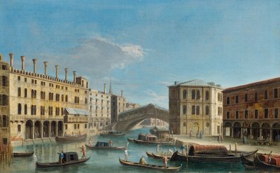 Grand Canal with View of the Rialto Bridge by Master of the Langmatt Foundation Views